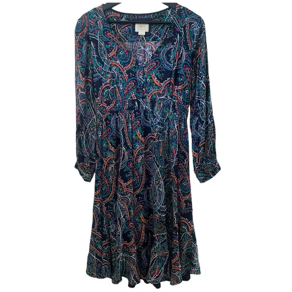 Maeve by Anthropologie Maplewood Neon multicolor Dress Paisley XS - Picture 3 of 9